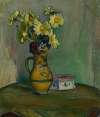 Flowers in a yellow pitcher