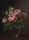 Roses and Tree Anemones in a Glass Vase
