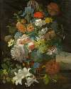 Floral Still Life with View of the Castel Gandolfo