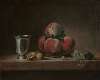 Still Life with Peaches, a Silver Goblet, Grapes, and Walnuts