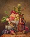 Fruit Still Life with a Goldfinch and a Wine Jug