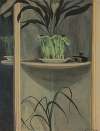 Planten, inktpot en spiegel