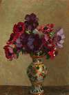Anemones and patterned flower-vase