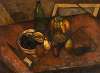 Still life with a melon and a knife