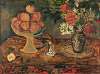Nature morte au compotier et vase de fleur