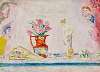 Fleurs et statuette