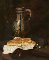 Stillleben mit Steinkrug und Camembert