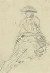 Sitting woman from the front