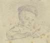 Brustbild eines Kindes, das zeichnend an einem Tisch sitzt
