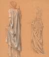 Study of a draped female figure, with a subsidiary study of the same, for ‘The Sleep of Arthur in Avalon’