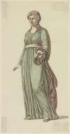Die tragische Muse; Stehende Frau, eine Maske in der Linken (zu Goethes Römischem Karneval)
