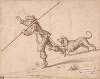 Man Hunting with a Pointed Staff and a Hound