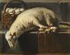 A ligated lamb besides a basket of eggs, an Allegory of Easter
