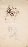 Two Sketches of a Woman and Infant