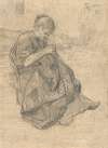 Study of a Seated Woman Sewing