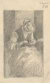 Study of a Steated Woman Sewing