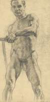 Study of a Man Holding a Cane in his Hand