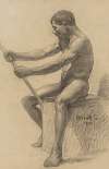 Study of a Seated Man with a Cane