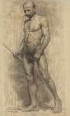 Study of Standing Man with a Stick in his Hand