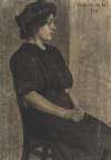 Portrét sediacej ženy