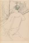 Woman Seated in a Folding Chair in a Garden