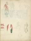 Two knights one with sword, the other with shield,1348; Various sections of armor