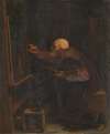 Titian, painting his last work