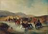 Französische Kavallerie in der Pferdeschwemme
