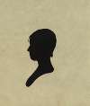 Silhouette of girl facing left, no. 2