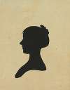 Silhouette of woman facing left, no. 6