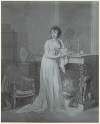 Woman in Front of a Fireplace