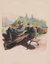 Two men sitting on a bench in a park