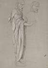 Christ with His Right Hand Outstretched, next to the Figure’s Head Redrawn