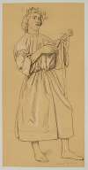 Figure with a lute and crowned with a wreath