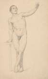 Male Nude with His Left Hand Raised