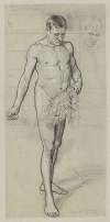 Nude Male with a Bunch of Plants in His Left Hand