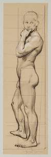 Nude young man, sideways