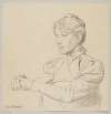 Portrait of a Young Girl with Her Hands on the Table, Depicted from the Waist Up