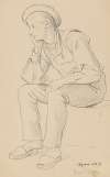 Sitting Italian Boy from the Vicinity of Cargnaco, in a Hat and Clogs