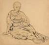 Study of a girl sitting on the ground