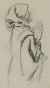 Study of a Praying Woman in a Shawl with Her Hands Folded