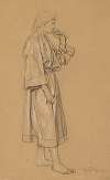 Study of a Young Man in an Antique-Styled Robe, with His Left Hand Raised to His Chin