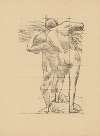 Académie, deux hommes nus de dos et de profil