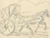 Paard met huifkar – voorbereidende tekening