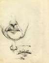 Studies van de mond en de neus voor het portret van Willem Elsschot uit 1942