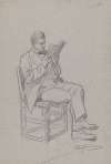 Homme lisant, assis sur une chaise