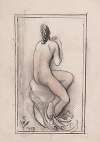 Sitting nude woman seen from behind