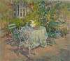 Terrace Table with White Jug