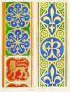 Orphreys of Copes; 1. A Star of seven points; 2. Fleur-de-lis, Monogram, and Roses; 3. Lions.