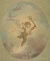 A winged putto and turtle doves
